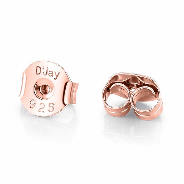 2er Set - Ohrsteckerverschl&uuml;sse, 925 Silber 750 ros&eacute;vergoldet image number 2