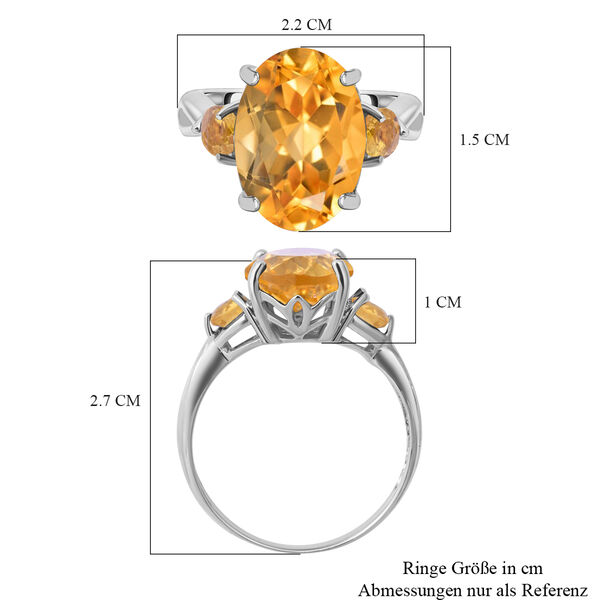 Citrin Ring, 925 Silber platiniert (Gr&ouml;&szlig;e 16.00) ca. 5,79 ct image number 4