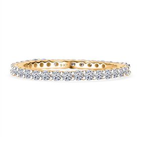 LUXURIANT DIAMOND- SI-GH Labor Diamant Ring, 925 Silber Gelbgold Vermeil - 1 ct.