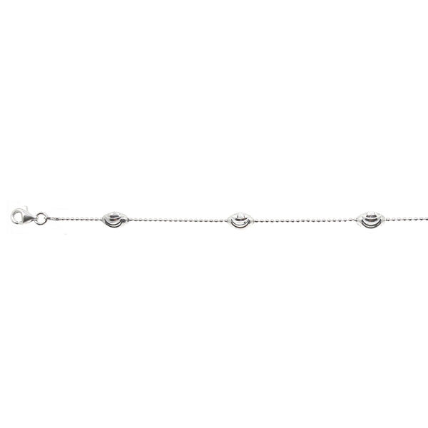 925 Silber rhodiniert Armband ca. 18 cm mit 2.5 cm extender, ca. 2,28
