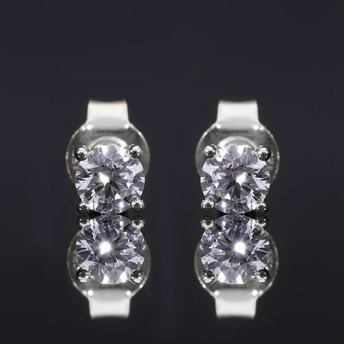 LUXURIANT DIAMOND- SGL zertifizierte VS-GH Labor Diamant Ohrringe, 925 Silber rhodiniert - 0,50 ct. image number 8