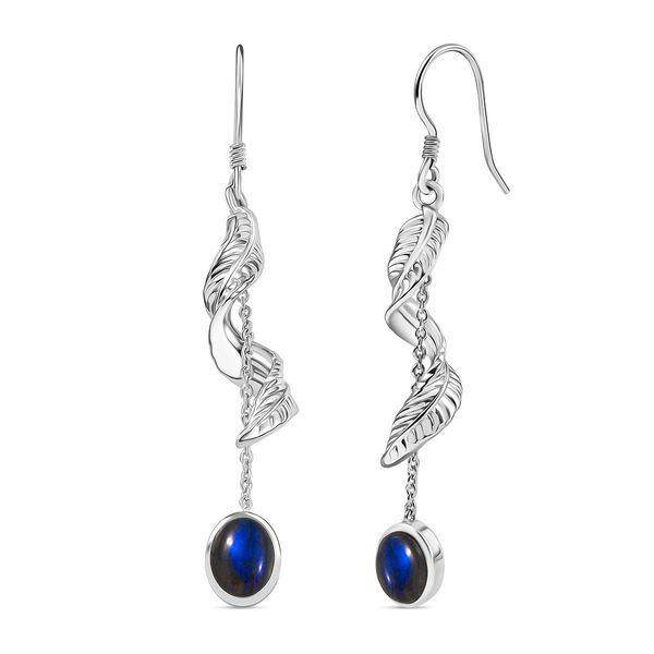 D'Joy AAA Labradorit Ohrringe 925 Silber rhodiniert ca. 4.22 ct