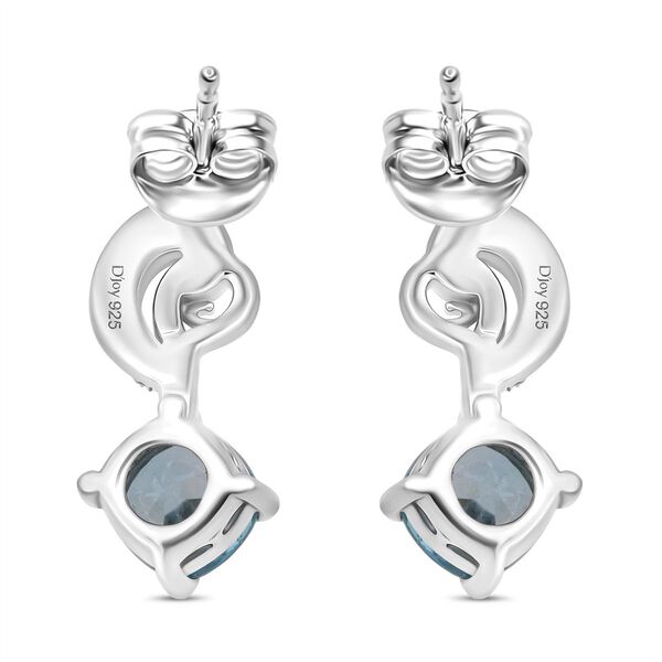 D'Joy AA blaue und weiße Zirkon Ohrringe - 1,84 ct. image number 4