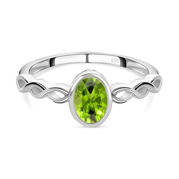 Peridot Ring 925 Silber (Gr&ouml;&szlig;e 17.00) ca. 0,85 ct