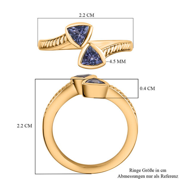 Tansanit Bypass Ring 925 Silber 585 Vergoldet image number 7