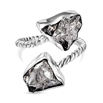 Meteorit Ringe 925 Silber rhodiniert (Gr&ouml;&szlig;e 17.00) ca. 25,80 ct