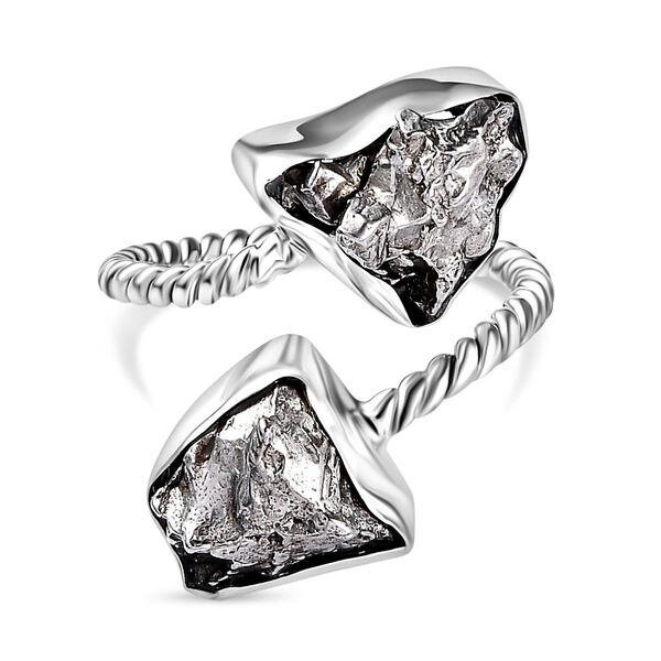 Meteorit Ringe 925 Silber rhodiniert (Gr&ouml;&szlig;e 17.00) ca. 25,80 ct