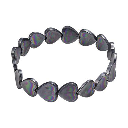 Pfaufarbene Muschelperle Armband flexibles