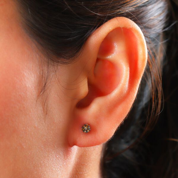 Rote Diamant-Ohrringe in Druckfassung - 0,15 ct. image number 3