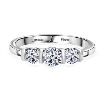 LUXURIANT SGL zertifizierter VS-GH Labor Diamant Ring, 925 Silber rhodiniert - 1 ct.