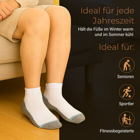 4er-Set Kupferfaser-Kompressions-Socken, 41-45, Wei&szlig;-schwarz