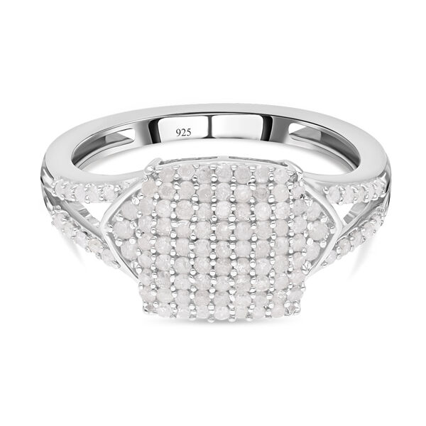 Weißer Diamant Ring, 925 Silber platiniert (Größe 20.00) ca. 0.50 ct image number 0