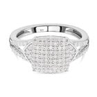 Weißer Diamant Ring, 925 Silber platiniert (Größe 20.00) ca. 0.50 ct