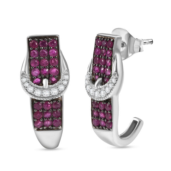 Montepuez-Rubin Ohrringe 925 Silber rhodiniert ca. 1.82 ct