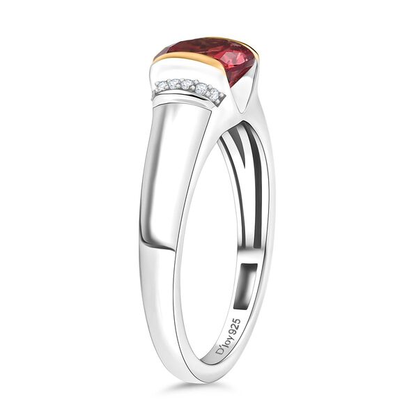 D'Joy 2er-Set Labor Padparadscha Saphir und Zirkon zweifarbiges Schmuckset - 4,94 ct. image number 5