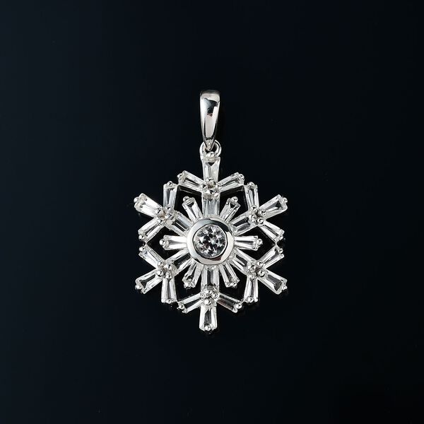 Wei&szlig;e Topas-Schneeflocken-Anh&auml;nger - 2,10 ct. image number 1