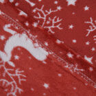 1-lagige Flanell bedruckte Decke, Rentier Muster, Größe 150x200 cm, Rot image number 2