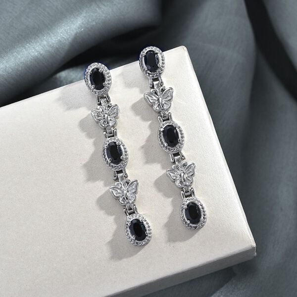 Schwarze Spinell Ohrringe - 3,71 ct. image number 2