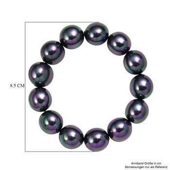 Flexibles pfaufarbenes Muschelkernperle Armband