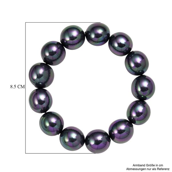 Flexibles pfaufarbenes Muschelkernperle Armband image number 4