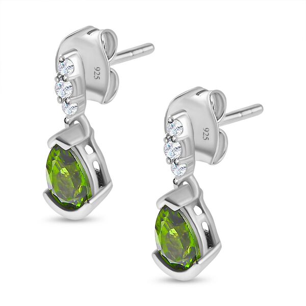 Nat&uuml;rliche Chromdiopsid und Zirkon-Ohrringe - 0,99 ct. image number 5