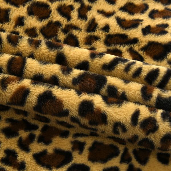 Kunstfell Decke mit Leopardenmuster, Kamel image number 4