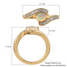 Natürlicher Äthiopischer Opal und Zirkon Ring 925 Silber vergoldet  ca. 0,65 ct image number 6