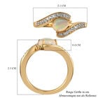 Natürlicher Äthiopischer Opal und Zirkon Ring 925 Silber vergoldet  ca. 0,65 ct image number 6