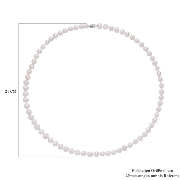 Wei&szlig;e S&uuml;&szlig;wasser Perlen Halskette, 60 cm - 246 ct. image number 5