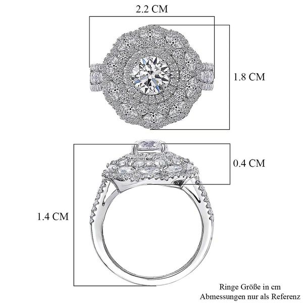 LUXURIANT DIAMOND - Lab Grown Diamant  Ring 925 Silber Rhodiniert (Gr&ouml;&szlig;e 19.00) ca. 2.50 ct image number 5