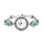 Royal Bali Kollektion- Sleeping Beauty Türkis Uhr in Silber, 19 cm, 2,20 ct. image number 0