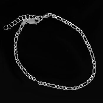 Italienisches Figaro-Armband ca. 18 cm + 2.5 cm Extender, 925 Silber Armband ca. 2,40g