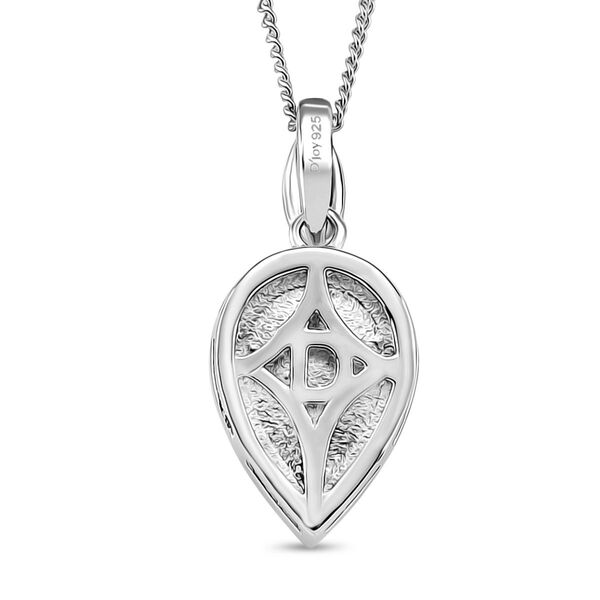 D'Joy Natürliche Rosa Königsmuschel Perle (12x8 mm), Moissanit Anhänger mit Kette, ca. 45 cm 925 Silber rhodiniert image number 4