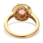 Natürlicher Äthiopischer Opal und Zirkon Ring 925 Silber vergoldet  ca. 1,02 ct image number 5