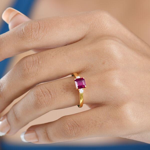 D'Joy AA afrikanischer Rubin und Moissanit Ring - 1,70 ct. image number 2