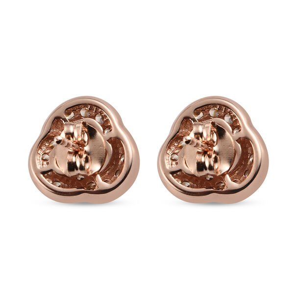 Champagner Zirkonia Ohrringe Messing Rosevergoldet ca. 1,66 ct image number 5