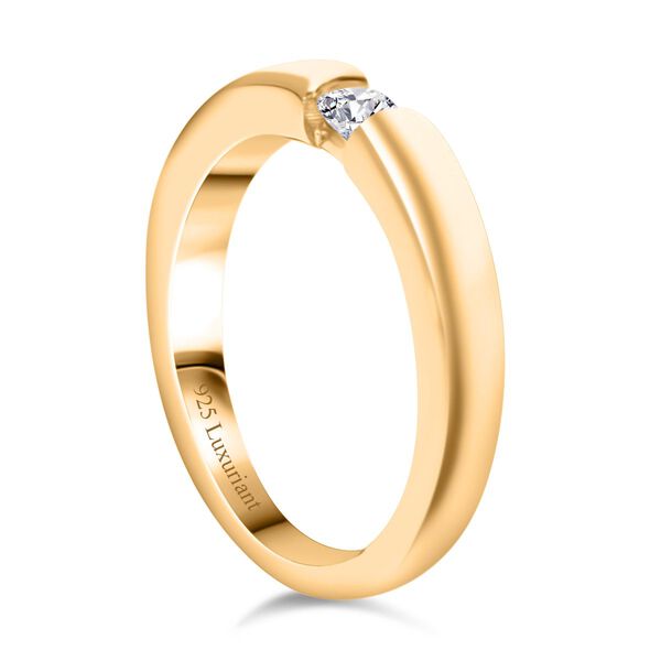 LUXURIANT VS-EF Labor Diamant Ring, 925 Silber Gelbgold Vermeil - 0,15 ct. image number 5
