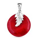 Rote Koralle Anhänger 925 Silber ca. 0,01 ct.