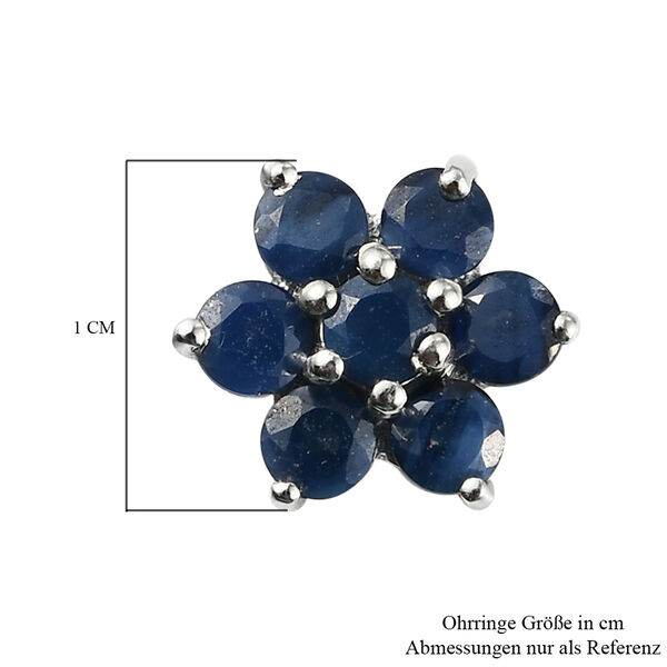 Blauer Saphir Ohrringe 925 Silber platiniert ca. 1,34 ct image number 5