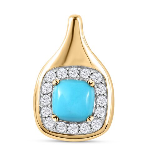 AA amerikanischer, natürlicher Sleeping Beauty Türkis und Zirkon-Anhänger - 1,13 ct. image number 0