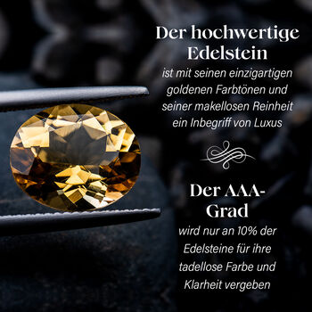 AAA nat&uuml;rlicher goldener Tansanit und Diamant Ring in 585 Gold - 2,14 ct.