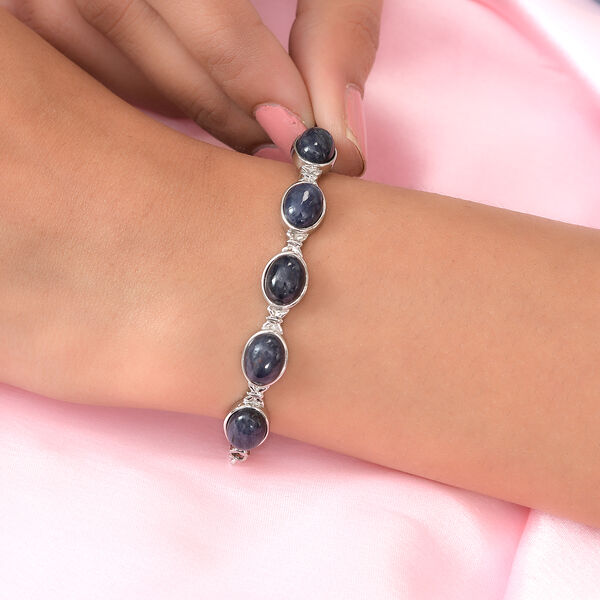 Blaues Aventurin Armband mit Knebelverschluss, 19 cm, Edelstahl ca. 11,07 ct image number 3