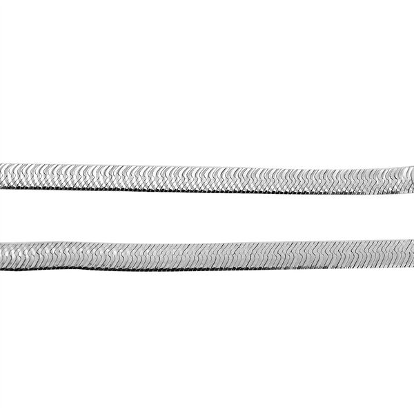 Fischgrätenkette 45 cm in rhodiniertem 925 Silber image number 2