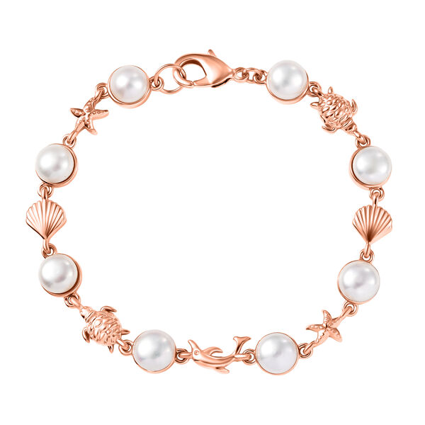 EverTrue S&uuml;&szlig;wasserperle 50cm Halskette und 19cm Armband in Ros&eacute;goldton image number 6