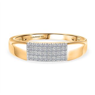 LUXURIANT DIAMOND - Lab Grown Diamant VS-EF Ring 925 Silber 750 Gelbgold Vermeil (Größe 18.00) ca. 0.20 ct