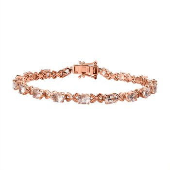 AA Morganit Armband ca. 19 cm 925 Silber 750 Ros&eacute;gold Vermeil ca. 7,53 ct.