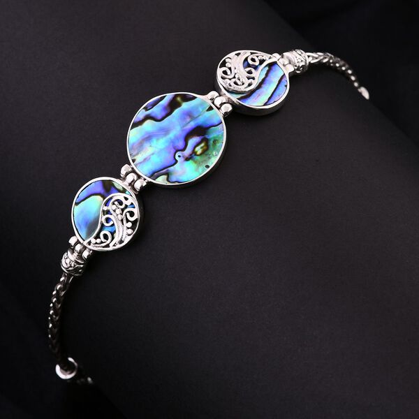 Royal Bali - Abalone Muschel Armband, ca. 19 cm, 925 Silber image number 1