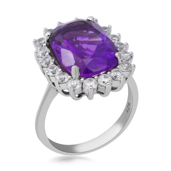 Lusaka Amethyst und weißer Zirkon-Ring - 8,16 ct. image number 3