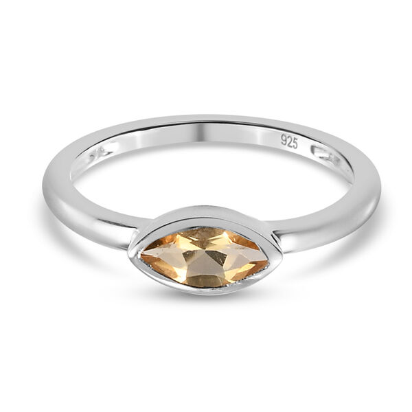 Citrin Solit&auml;r-Ring, 925 Silber  ca. 0,34 ct
