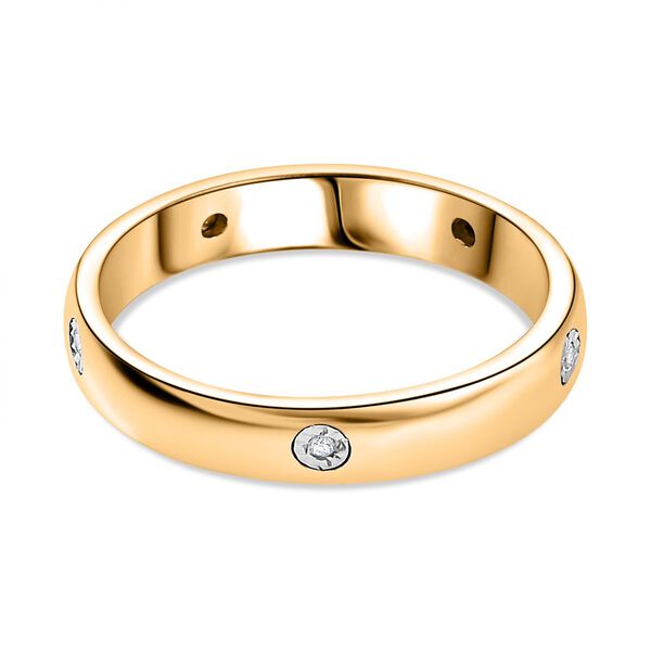 Diamant P Bandring, 925 Silber mit Gelbgold Vermeil image number 6